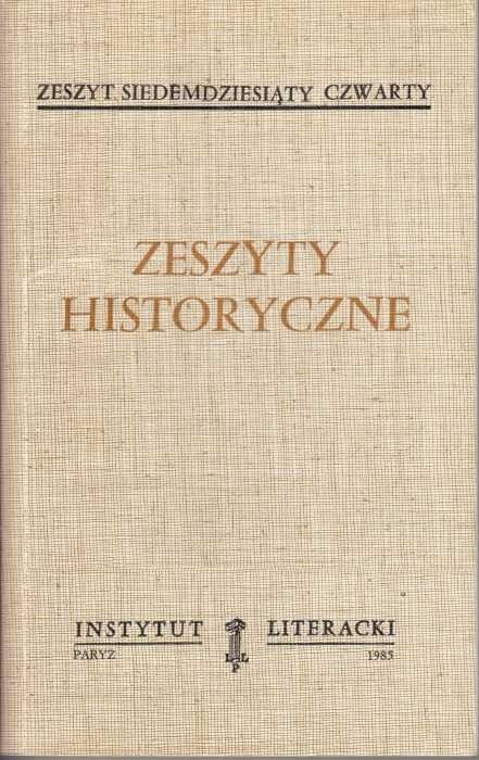 Zeszyty Historyczne z. 74 (paryski oryginał)