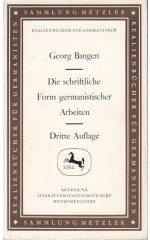 Die schriftliche Form germanistischer Arbeiten  / Bangen G.