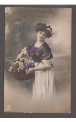 Kobieta z koszem kwiatów.   Frau mit Blumenkorb 